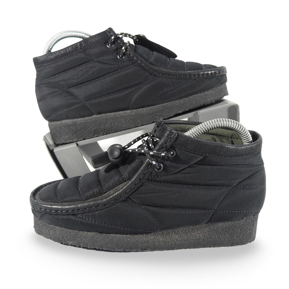 Clarks Originals Wallabee Quilted Nylon Ankle Boots Women 7 Black Toggle Crepe‎